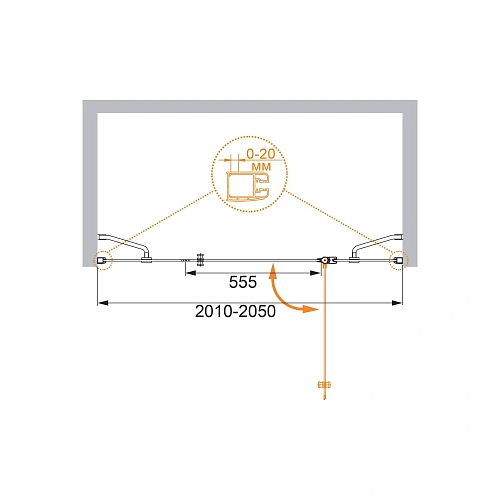 Душевая дверь CEZARES ELENA-W-B-13-100+60/50-C-Cr 205см стекло прозрачное, профиль хром Душевая дверь CEZARES ELENA-W-B-13-100+60/50-C-Cr 205см стекло прозрачное, профиль хром