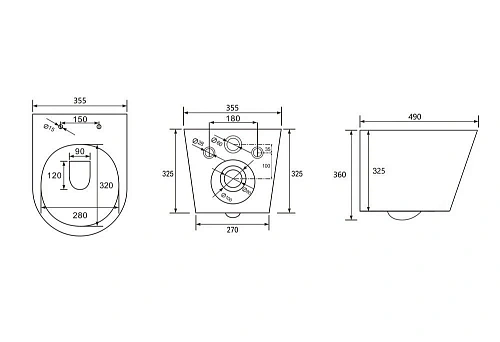 Унитаз подвесной ABBER Bequem AC1102 белый, безободковый с крышкой микролифт Унитаз подвесной ABBER Bequem AC1102 белый, безободковый с крышкой микролифт