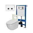 Комплект инсталляции Point Элемент П PN45121 с клавишей смыва Венера, белый/хром, PN44071WC и унитазом Афина с сиденьем микролифт PN41041 Комплект инсталляции Point Элемент П PN45121 с клавишей смыва Венера, белый/хром, PN44071WC и унитазом Афина с сиденьем микролифт PN41041