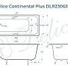 Ванна чугунная Delice Continental PLUS 170х75 DLR230635R с отверстиями под ручки Ванна чугунная Delice Continental PLUS 170х75 DLR230635R с отверстиями под ручки
