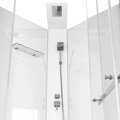 Душевая кабина Ceruttispa CHIKA901T без крыши 90x90x215-225 профиль хром, стекло прозрачное Душевая кабина Ceruttispa CHIKA901T без крыши 90x90x215-225 профиль хром, стекло прозрачное