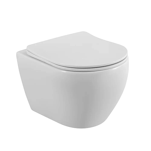 Унитаз подвесной CEZARES STYLUS CZR-513-TH-R/CZR-089-SC безободковый с сиденьем Унитаз подвесной CEZARES STYLUS CZR-513-TH-R/CZR-089-SC безободковый с сиденьем