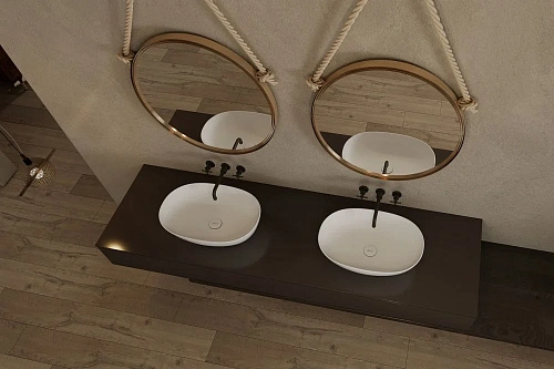 Раковина ABBER Stein AS2636 накладная, белая матовая Раковина ABBER Stein AS2636 накладная, белая матовая