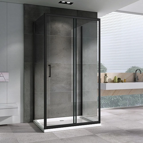 Душевой уголок ABBER Schwarzer Diamant AG30160B-S90B-S90B 160x90 см универсальный, профиль черный, стекло прозрачное Душевой уголок ABBER Schwarzer Diamant AG30160B-S90B-S90B 160x90 см универсальный, профиль черный, стекло прозрачное