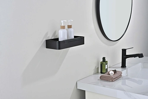 Полка Aquatek AQ4966MB черный матовый Полка Aquatek AQ4966MB черный матовый