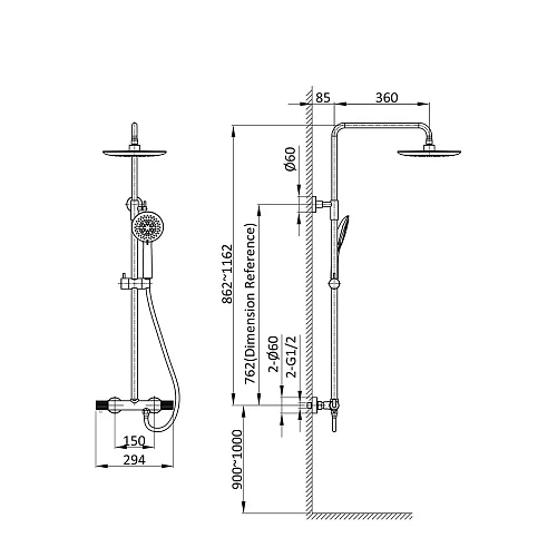Душевая система Vincea Desire VSFS-1D0TCH термостатическая, хром Душевая система Vincea Desire VSFS-1D0TCH термостатическая, хром