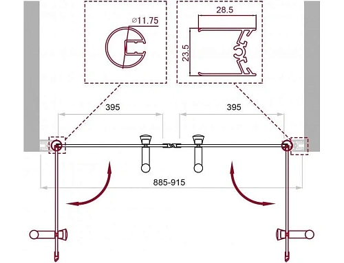 Душевая дверь BelBagno Uno UNO-B-2-90-P-Cr 90х185 см, профиль хром/стекло рифленое Душевая дверь BelBagno Uno UNO-B-2-90-P-Cr 90х185 см, профиль хром/стекло рифленое