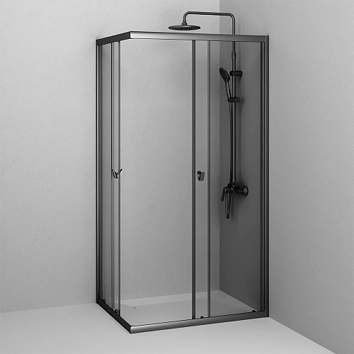 Душевой уголок AM.PM Sunny W87G-403-10080-BT 100x80 черный, стекло прозрачное Душевой уголок AM.PM Sunny W87G-403-10080-BT 100x80 черный, стекло прозрачное