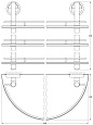 Полка FBS Ellea ELL 082 полукруглая 3-х ярусная Полка FBS Ellea ELL 082 полукруглая 3-х ярусная