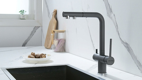 Смеситель для кухни Paulmark SERPENTINE серый металлик Se213222-GRM Смеситель для кухни Paulmark SERPENTINE серый металлик Se213222-GRM