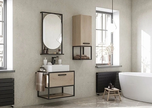 Тумба под раковину Aquaton Лофт Фабрик 65 дуб эндгрейн 1A242301LTDU0 Тумба под раковину Aquaton Лофт Фабрик 65 дуб эндгрейн 1A242301LTDU0