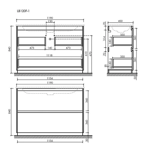 Тумба под раковину Sancos Libra Floor LB120F-1W напольная, 1190х450х840 белый глянец Тумба под раковину Sancos Libra Floor LB120F-1W напольная, 1190х450х840 белый глянец