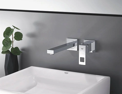 Смеситель для раковины GROHE Eurocube (вынос 230 мм), хром (23447000) внешняя часть Смеситель для раковины GROHE Eurocube (вынос 230 мм), хром (23447000) внешняя часть