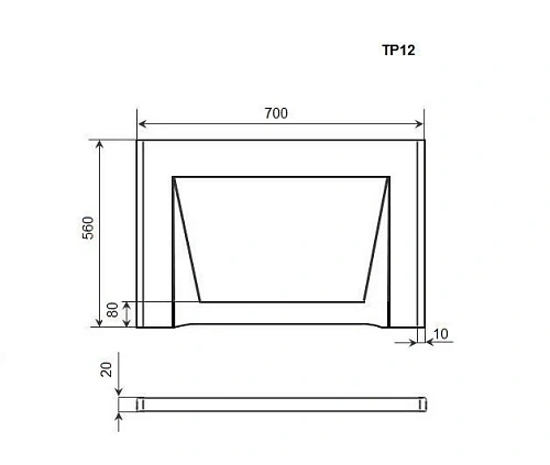 Экран для ванны торцевой Timo TP12 70 см Экран для ванны торцевой Timo TP12 70 см