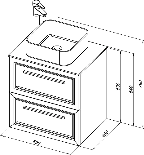 Тумба с раковиной STWORKI Эстерсунд 60 белая матовая, роверелла с отверстием под смеситель в столешн 459728 Тумба с раковиной STWORKI Эстерсунд 60 белая матовая, роверелла с отверстием под смеситель в столешн 459728