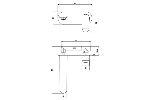 Смеситель для раковины Aquatek НИКА AQ1813MB встраиваемый, черный матовый Смеситель для раковины Aquatek НИКА AQ1813MB встраиваемый, черный матовый