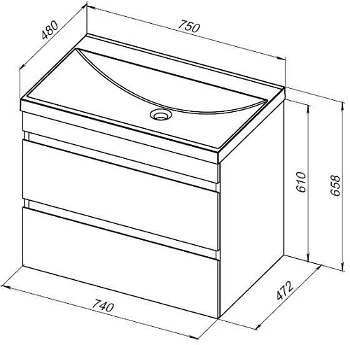 Тумба под раковину Aquanet Нота New 75 дуб веллингтон табак 00334192 подвесная Тумба под раковину Aquanet Нота New 75 дуб веллингтон табак 00334192 подвесная