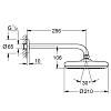 Верхний душ GROHE Tempesta 210 с душевым кронштейном 286 мм, расход 9,5 л/мин, хром (26412000) Верхний душ GROHE Tempesta 210 с душевым кронштейном 286 мм, расход 9,5 л/мин, хром (26412000)