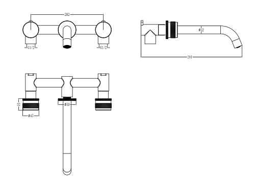 Смеситель для раковины Boheme PRESTIGE MAT GOLD встраиваемый 152-2-MG-PR Смеситель для раковины Boheme PRESTIGE MAT GOLD встраиваемый 152-2-MG-PR
