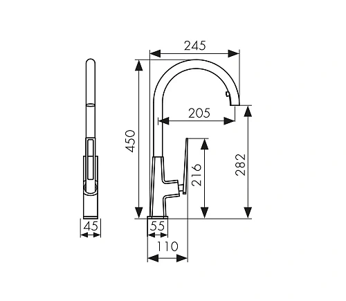 Смеситель для кухни Kaiser Merkur (27166) хром Смеситель для кухни Kaiser Merkur (27166) хром