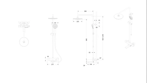 Душевая система Bravat Arc F699153BW-A2 с термостатом Душевая система Bravat Arc F699153BW-A2 с термостатом