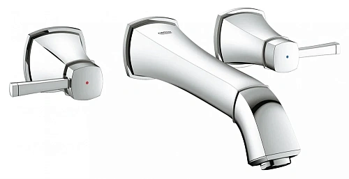 Смеситель для раковины GROHE Grandera на 3 отверстия (вынос 234 мм), хром (20415000) внешняя часть Смеситель для раковины GROHE Grandera на 3 отверстия (вынос 234 мм), хром (20415000) внешняя часть