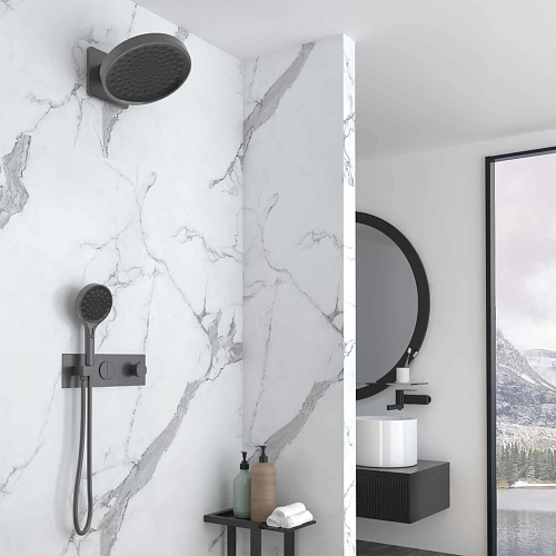 Душевая система Vincea VSFW-422TI3GM встраиваемый, термостат, вороненая сталь Душевая система Vincea VSFW-422TI3GM встраиваемый, термостат, вороненая сталь