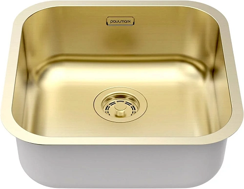 Кухонная мойка Paulmark VELLO 44 UN VE44-LG, светлое золото, 446х446мм Кухонная мойка Paulmark VELLO 44 UN VE44-LG, светлое золото, 446х446мм