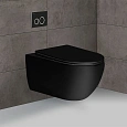 Унитаз подвесной Vincea Evo VT1-34MB безободковый, матовый черный, ультратонкое soft-close сиденье Унитаз подвесной Vincea Evo VT1-34MB безободковый, матовый черный, ультратонкое soft-close сиденье