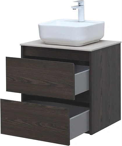 Тумба под раковину Aquanet Nova Lite 60 дуб черный (2 ящика) 00287894 Тумба под раковину Aquanet Nova Lite 60 дуб черный (2 ящика) 00287894