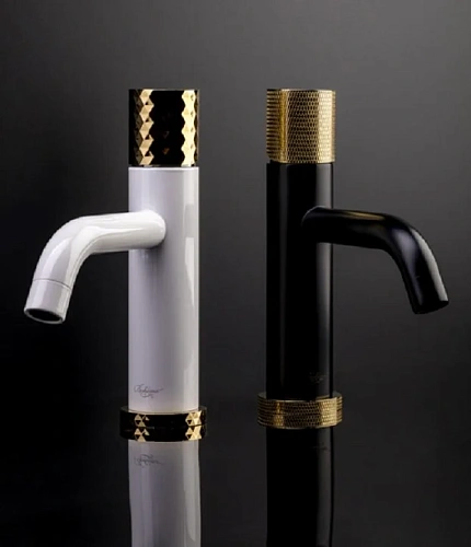 Смеситель для раковины Boheme STICK WHITE DIAMOND GOLD 121-WG Смеситель для раковины Boheme STICK WHITE DIAMOND GOLD 121-WG