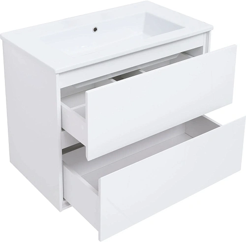 Тумба под раковину Aquanet Милан 85 белый глянец 00339967 подвесная Тумба под раковину Aquanet Милан 85 белый глянец 00339967 подвесная