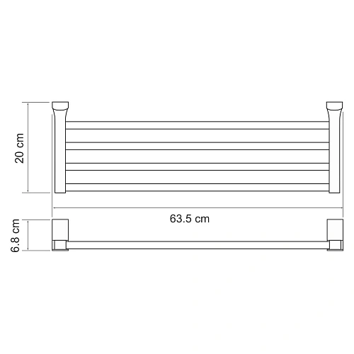 Полка WasserKRAFT Leine K-5011WHITE для полотенец белый/хром Полка WasserKRAFT Leine K-5011WHITE для полотенец белый/хром