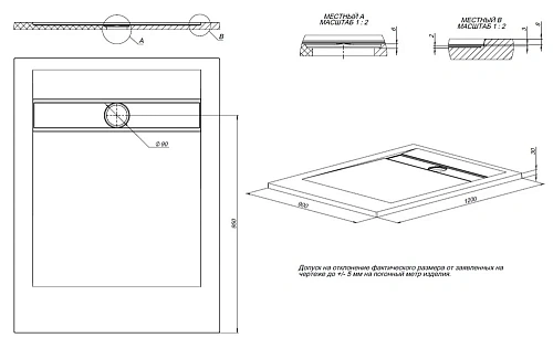 Душевой поддон Allen Brau Infinity 120x90 8.21003-21 белый камень Душевой поддон Allen Brau Infinity 120x90 8.21003-21 белый камень