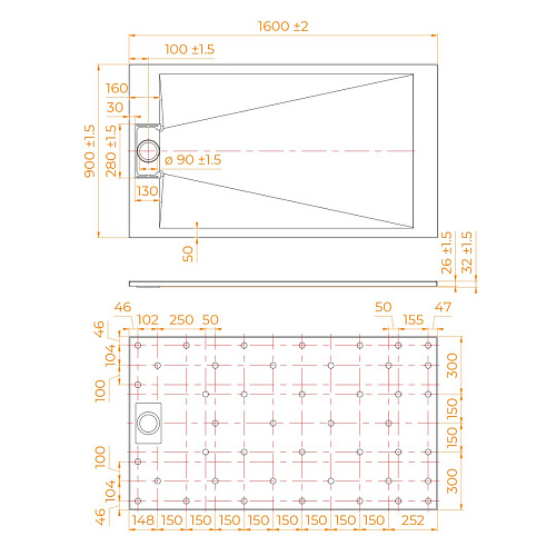 Душевой поддон RGW SMC TUS-W 900x1600 мм 553702916-01 прямоугольный белый Душевой поддон RGW SMC TUS-W 900x1600 мм 553702916-01 прямоугольный белый