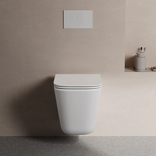 Унитаз подвесной ABBER Rechteck AC1219TC белый, безободковый, смыв торнадо, с закрытым дном Унитаз подвесной ABBER Rechteck AC1219TC белый, безободковый, смыв торнадо, с закрытым дном