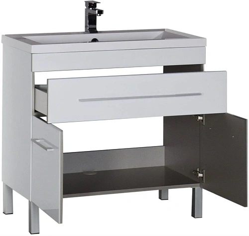 Тумба под раковину Aquanet Верона 90 белый (напольная 1 ящик 2 дверцы) 00182708 Тумба под раковину Aquanet Верона 90 белый (напольная 1 ящик 2 дверцы) 00182708