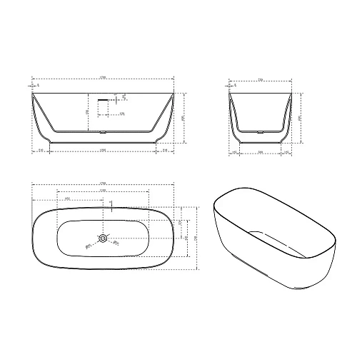 Акриловая ванна Vincea VBT-631, 1700x750x600 акриловая, цвет белый, слив-перелив в комплекте, белый Акриловая ванна Vincea VBT-631, 1700x750x600 акриловая, цвет белый, слив-перелив в комплекте, белый