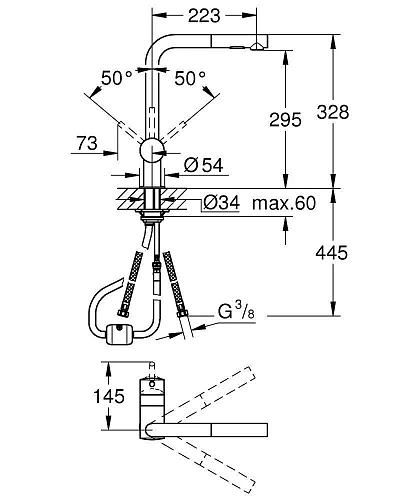 Смеситель для кухни GROHE Minta, суперсталь (30274DC0) Смеситель для кухни GROHE Minta, суперсталь (30274DC0)