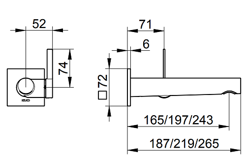 Смеситель для раковины Keuco IXMO 59516071102 219 мм Смеситель для раковины Keuco IXMO 59516071102 219 мм