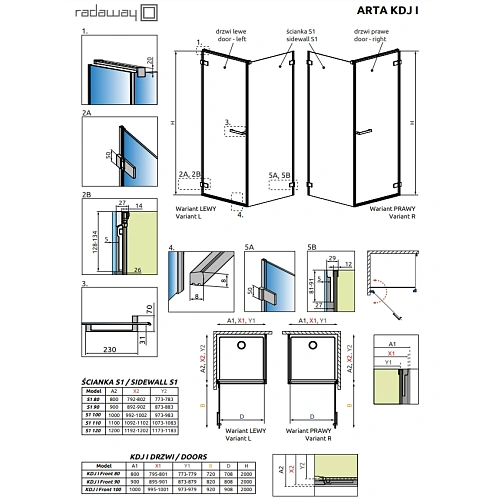 Душевая дверь Radaway Arta 386083-03-01R 100 см R Душевая дверь Radaway Arta 386083-03-01R 100 см R
