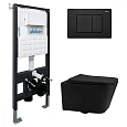 Комплект унитаза ABBER Rechteck AC1201MB черный матовый с инсталляцией AC0105 и кнопкой AC0120MB черный матовый AC1201MB-AC0105-AC0120MB Комплект унитаза ABBER Rechteck AC1201MB черный матовый с инсталляцией AC0105 и кнопкой AC0120MB черный матовый AC1201MB-AC0105-AC0120MB