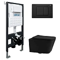 Комплект унитаза ABBER Rechteck AC1201MB черный матовый с инсталляцией AC0105 и кнопкой AC0120MB черный матовый AC1201MB-AC0105-AC0120MB Комплект унитаза ABBER Rechteck AC1201MB черный матовый с инсталляцией AC0105 и кнопкой AC0120MB черный матовый AC1201MB-AC0105-AC0120MB