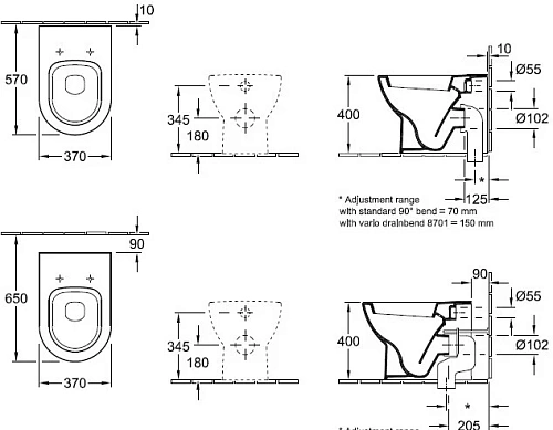 Унитаз приставной Villeroy & Boch Subway 660710R1 (6607 10 R1) CeramicPlus Унитаз приставной Villeroy & Boch Subway 660710R1 (6607 10 R1) CeramicPlus