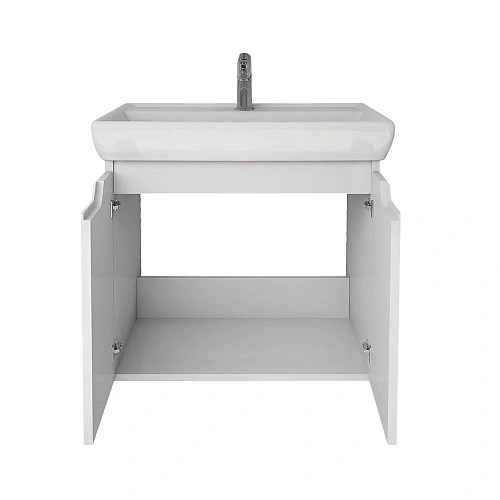 Тумба под раковину DREJA Q (D), 60 см, подвесная, 2 дверцы, белый глянец 99.1001 Тумба под раковину DREJA Q (D), 60 см, подвесная, 2 дверцы, белый глянец 99.1001