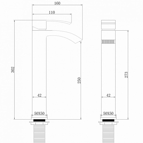 Смеситель для раковины ABBER Wasserfall AF8611NG никель Смеситель для раковины ABBER Wasserfall AF8611NG никель
