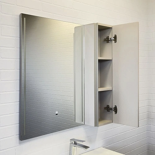 Зеркальный шкаф Comforty Бильбао-80 00-00014154 серый шелк c LED-подсветкой Зеркальный шкаф Comforty Бильбао-80 00-00014154 серый шелк c LED-подсветкой