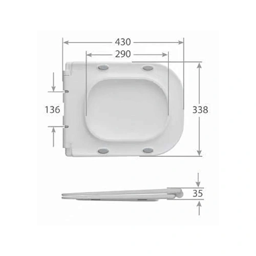Крышка-сиденье Aquatek SQUARE AQ4001-00 SoftClose, QuickRelease, белая Крышка-сиденье Aquatek SQUARE AQ4001-00 SoftClose, QuickRelease, белая
