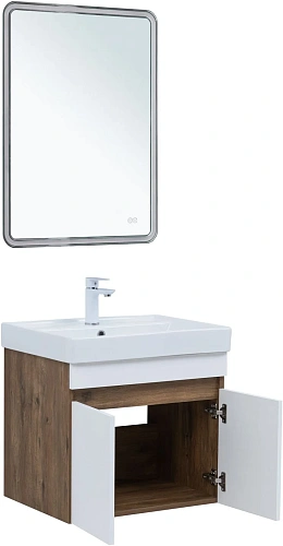 Тумба под раковину Aquanet Оптима 60 00344791 дуб рустикальный/белый сатин Тумба под раковину Aquanet Оптима 60 00344791 дуб рустикальный/белый сатин