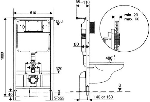 Инсталляция для унитаза Aquanet AQ-PRO Инсталляция для унитаза Aquanet AQ-PRO